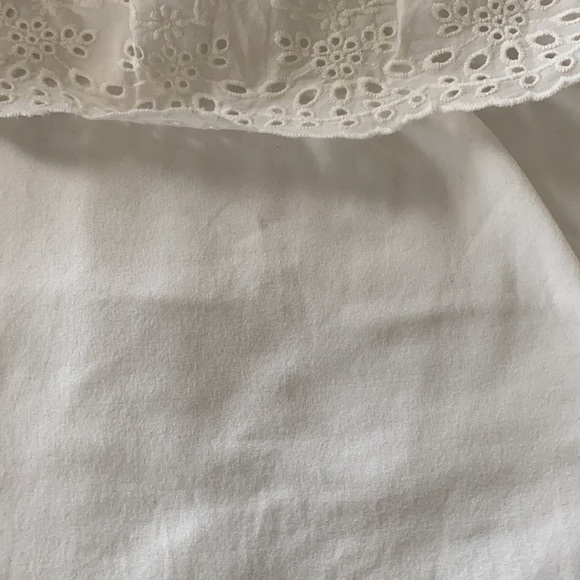 NWT White Eyelet Ruffle Sleeve Cottage Prairie Bodysuit - Small - Picture 8 of 8